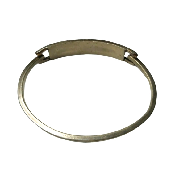 Vintage pink abalone stones bracelet 925 mexican silver bangle - Picture 2 of 4